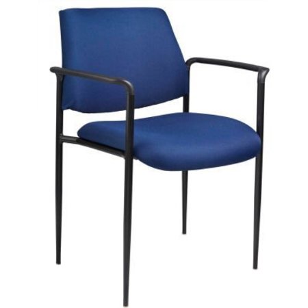 BOSS OFFICE PRODUCTS Boss Stacking Guest Chair with Arms - Fabric - Mid Back - Blue B9503-BE